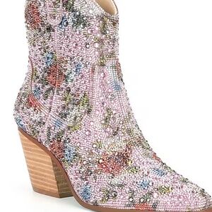 Betsey Johnson Floral studded boots